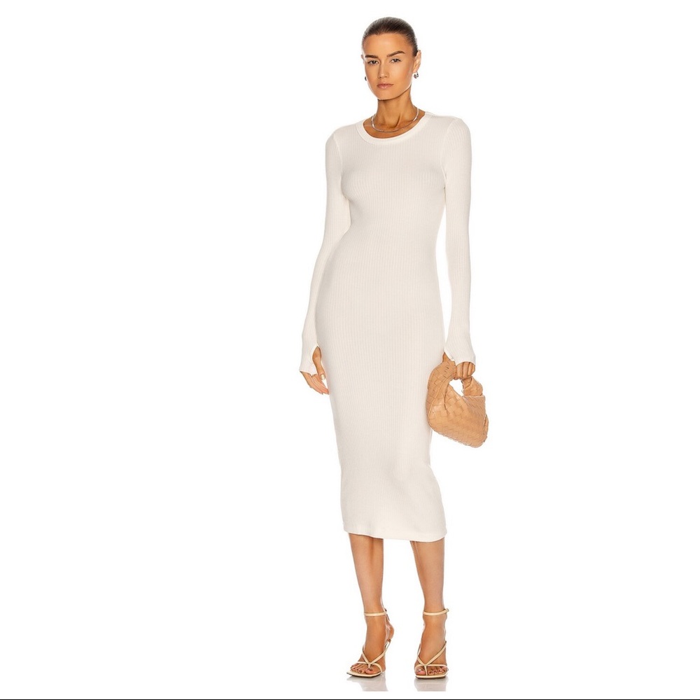 Enza Costa Tencel Cashmere Rib Long Sleeve Dress